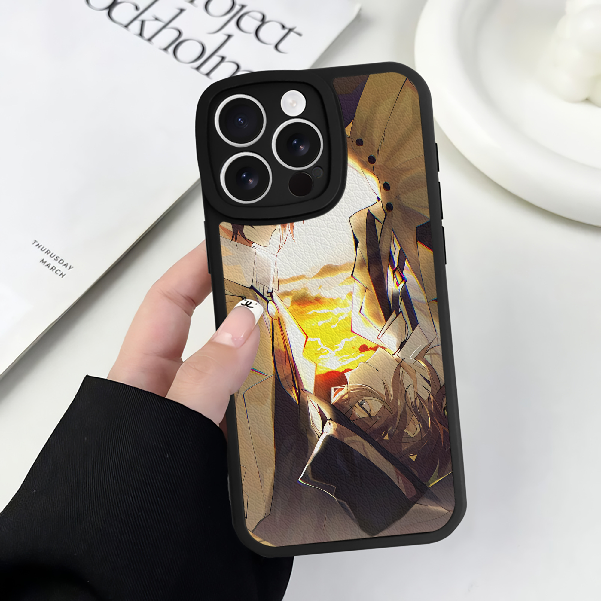 （画像用） 文豪ストレイドッグス Bungo Stray Dogs 【iPhone 16シリーズ対応】シリコンスマホケース（レザー調） 材質：シリコン